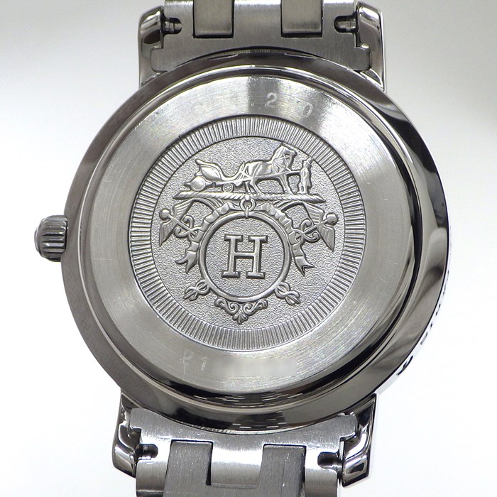 エルメス HERMES 腕時計 クリッパー CL4.210 デイト ブルーシェル文字盤 SS クオーツアナログ 【中古】