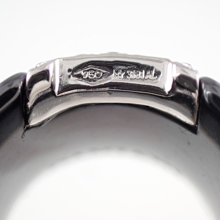 ダミアーニ DAMIANI ネックレス D.ICON ディーアイコン パヴェ ダイヤモンド K18WG ブラック セラミック 黒 【中古】