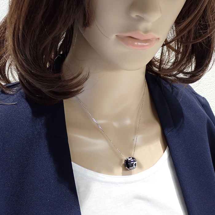 ダミアーニ DAMIANI ネックレス D.ICON ディーアイコン パヴェ ダイヤモンド K18WG ブラック セラミック 黒 【中古】