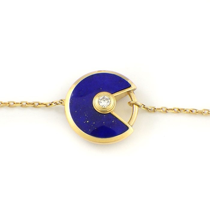 カルティエ Cartier ブレスレット アミュレット ドゥ SM ラウンド サークル 1ポイント ダイヤモンド ラピスラズリ K18YG 【中古】