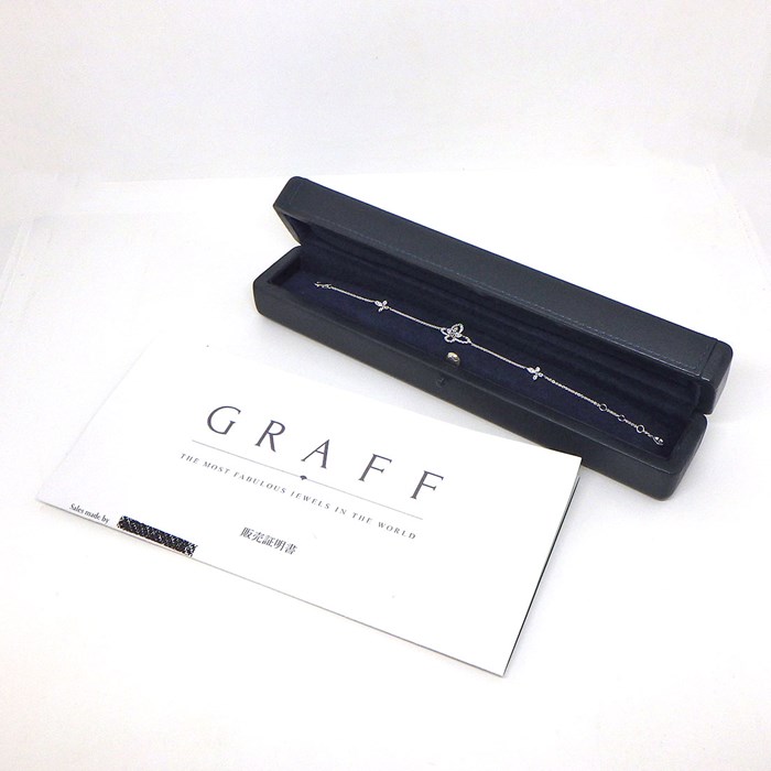 グラフ Graff GRAFF ブレスレット バタフライ シルエット ミニ 3モチーフ RGB466 パヴェ ダイヤモンド 計0.70ct K18WG 【中古】