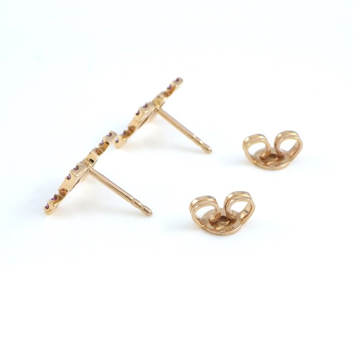 グッチ GUCCI ピアス アイコン スターダスト GG ロゴ ピンクサファイア K18PG 【中古】