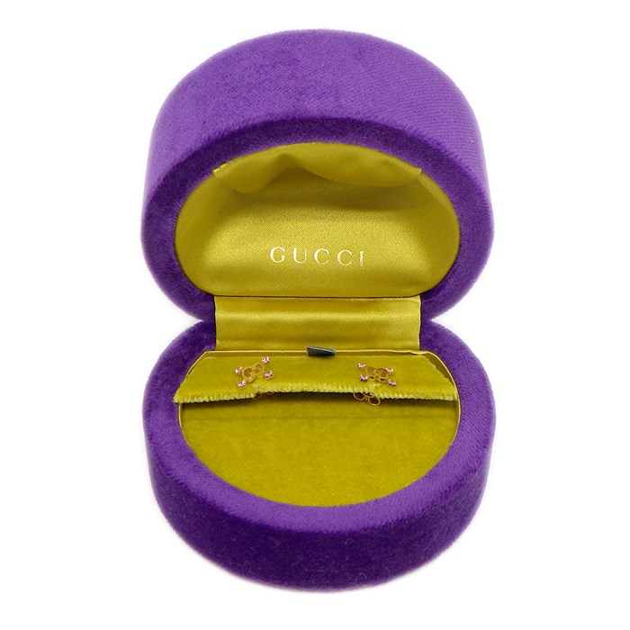 グッチ GUCCI ピアス アイコン スターダスト GG ロゴ ピンクサファイア K18PG 【中古】