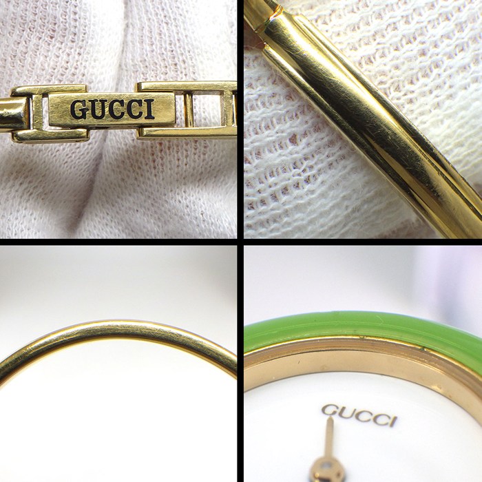 グッチ GUCCI 腕時計 チェンジベゼル 11/12 マルチカラーベゼル 全12色 ホワイト文字盤 GP クオーツアナログ 【中古】