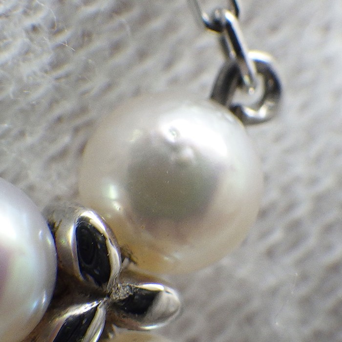 ミキモト MIKIMOTO ネックレス Yシェイプ 4ポイント パール 4.0-5.5mm珠 K18WG 【中古】