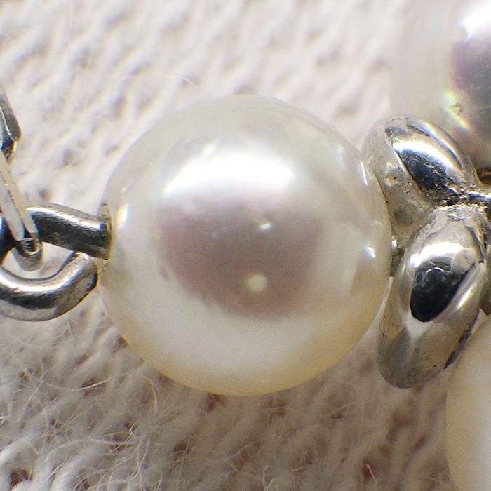 ミキモト MIKIMOTO ネックレス Yシェイプ 4ポイント パール 4.0-5.5mm珠 K18WG 【中古】