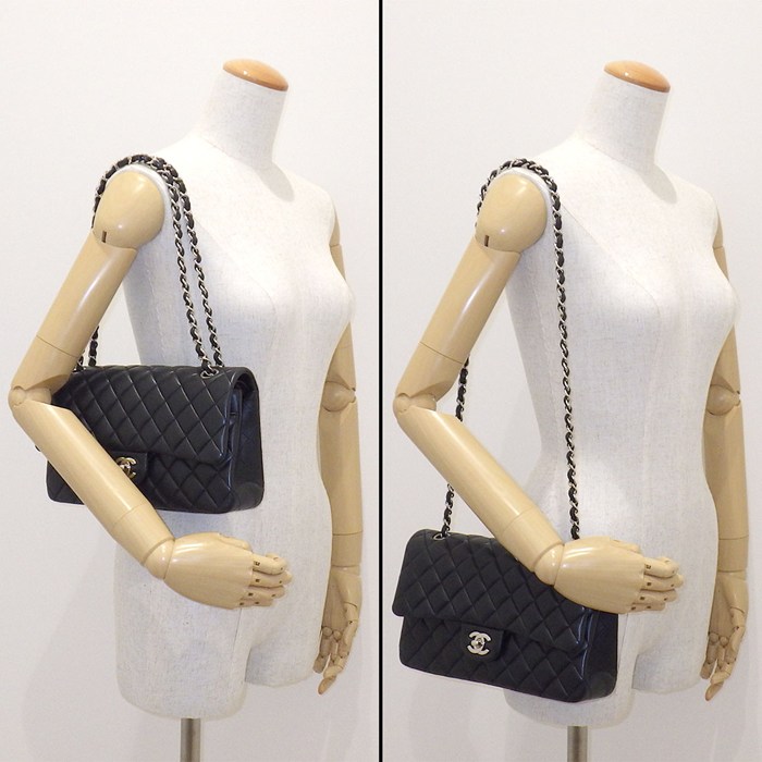シャネル CHANEL ショルダーバッグ マトラッセ25 11.12 クラシック ハンドバッグ A01112 2018年 ブラック ボルドー ラムスキン 【中古】