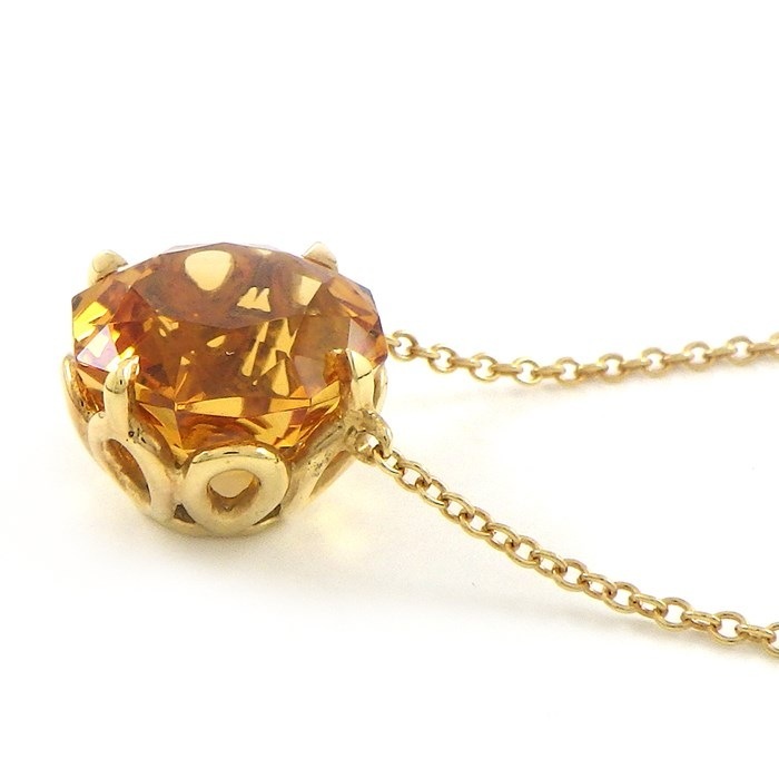 ティファニー Tiffany & Co. ネックレス スパークラー 1ポイント シトリン K18YG 【中古】