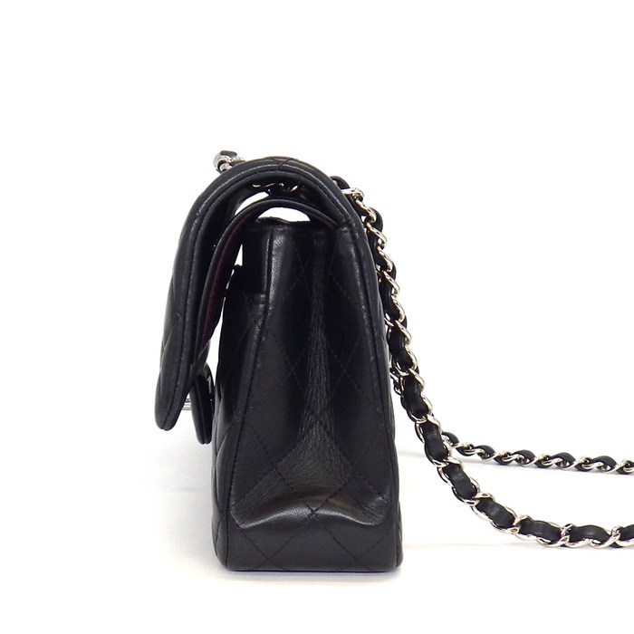 シャネル CHANEL ショルダーバッグ マトラッセ25 11.12 クラシック ハンドバッグ A01112 2018年 ブラック ボルドー ラムスキン 【中古】