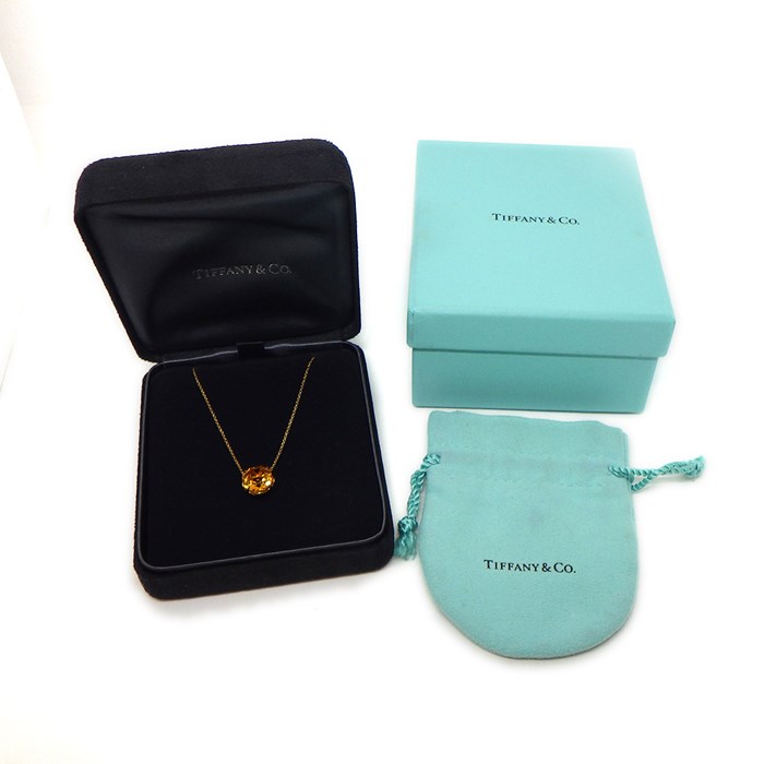 ティファニー Tiffany & Co. ネックレス スパークラー 1ポイント シトリン K18YG 【中古】