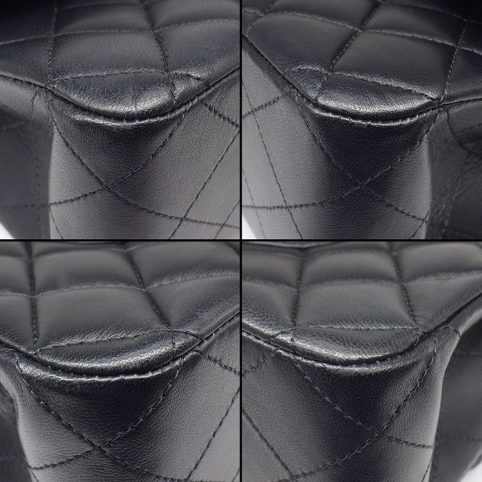 シャネル CHANEL ショルダーバッグ マトラッセ25 11.12 クラシック ハンドバッグ A01112 2018年 ブラック ボルドー ラムスキン 【中古】