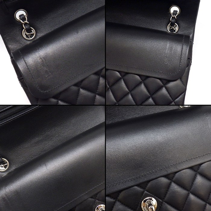 シャネル CHANEL ショルダーバッグ マトラッセ25 11.12 クラシック ハンドバッグ A01112 2018年 ブラック ボルドー ラムスキン 【中古】