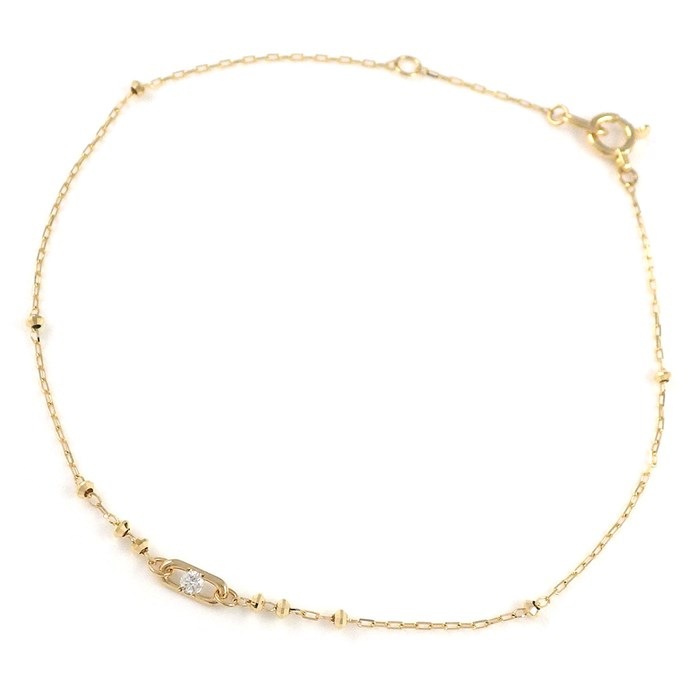 【ダイヤモンド】 ブレスレット リンク モチーフ ダイヤモンド 0.02ct K18YG