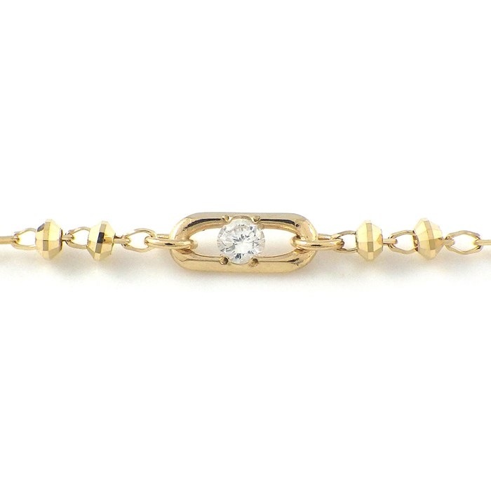 【ダイヤモンド】 ブレスレット リンク モチーフ ダイヤモンド 0.02ct K18YG