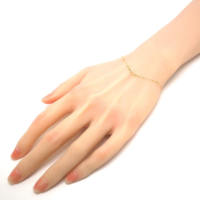 【ダイヤモンド】 ブレスレット リンク モチーフ ダイヤモンド 0.02ct K18YG