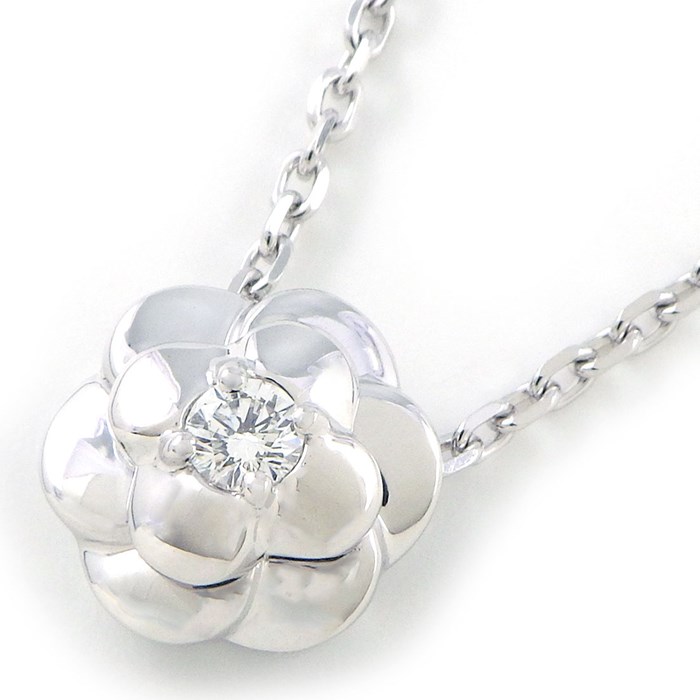 シャネル CHANEL ネックレス カメリア 1ポイント ダイヤモンド K18WG 【中古】