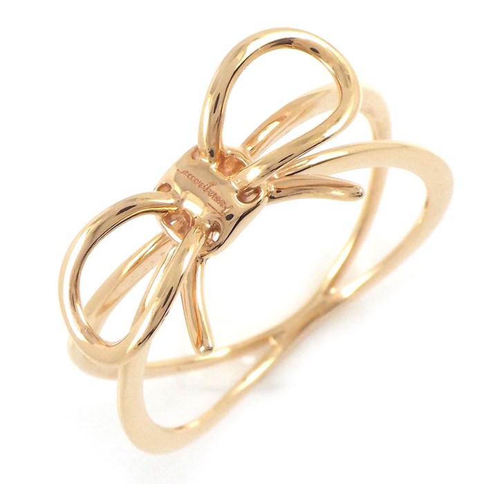 サルヴァトーレ・フェラガモ Salvatore Ferragamo リング リボン K18PG 17.5号 / #58 【中古】