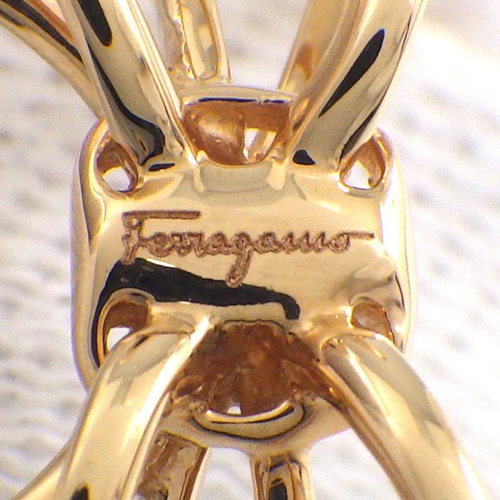 サルヴァトーレ・フェラガモ Salvatore Ferragamo リング リボン K18PG 17.5号 / #58 【中古】