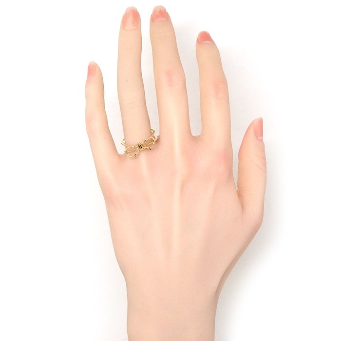 サルヴァトーレ・フェラガモ Salvatore Ferragamo リング リボン K18PG 17.5号 / #58 【中古】