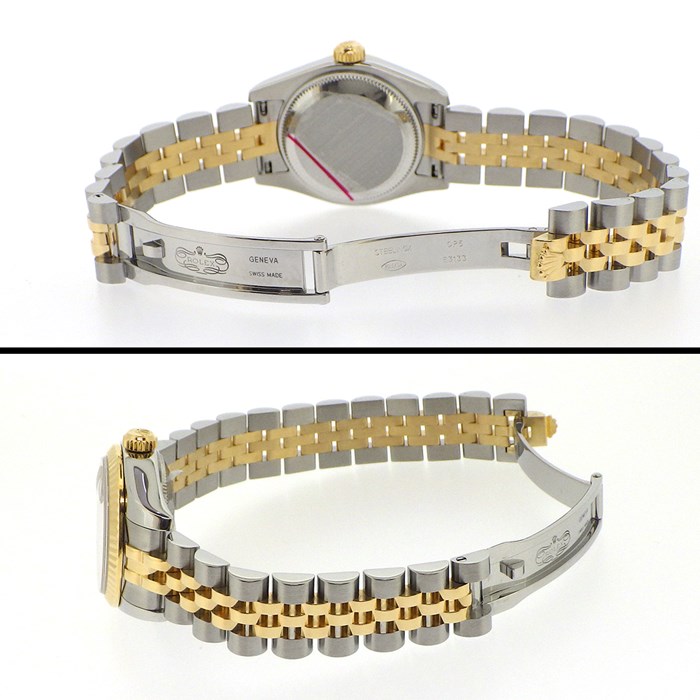 ロレックス Rolex 腕時計 デイトジャスト 26 179173G Z番 2006年製 ルーレット刻印 10ポイント ダイヤインデックス ブラック コンピューター文字盤 彫コン フルーテッドベゼル ジュビリーブレス K18YG SS 自動巻き 【中古】