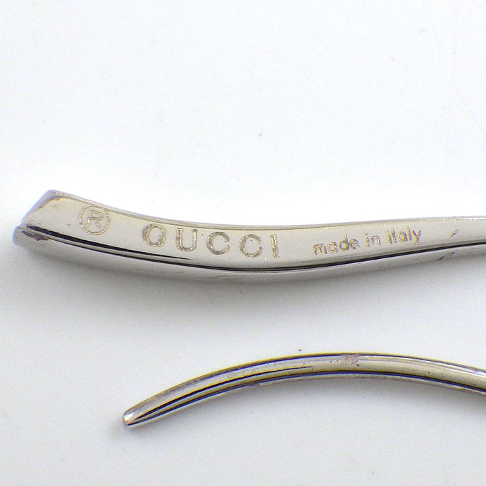 グッチ GUCCI フックピアス バー K18WG 【中古】