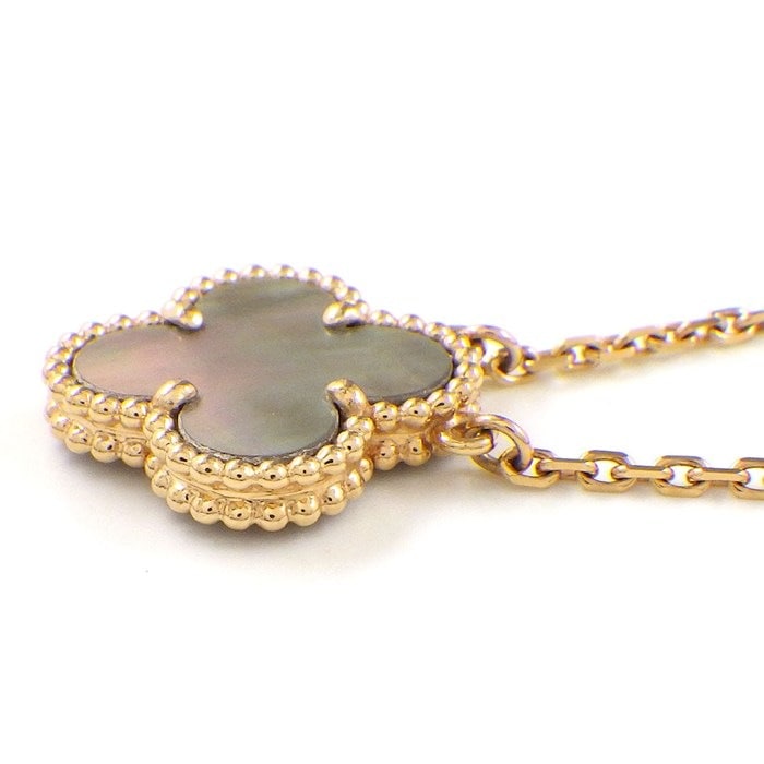 ヴァンクリーフ＆アーペル Van Cleef & Arpels ネックレス ヴィンテージアルハンブラ VCARP4KK00 グレー シェル K18PG 【中古】