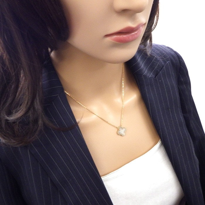ヴァンクリーフ＆アーペル Van Cleef & Arpels ネックレス ヴィンテージアルハンブラ VCARP4KK00 グレー シェル K18PG 【中古】