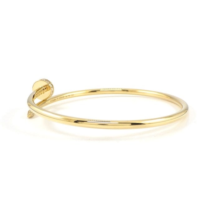 カルティエ Cartier バングル ジュストアンクル スモールモデル SM B6066117 釘モチーフ 20ポイント ダイヤモンド 0.18ct K18YG / #17 【箱・保付き】 【中古】
