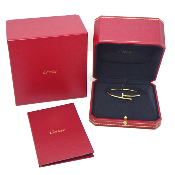 カルティエ Cartier バングル ジュストアンクル スモールモデル SM B6066117 釘モチーフ 20ポイント ダイヤモンド 0.18ct K18YG / #17 【箱・保付き】 【中古】