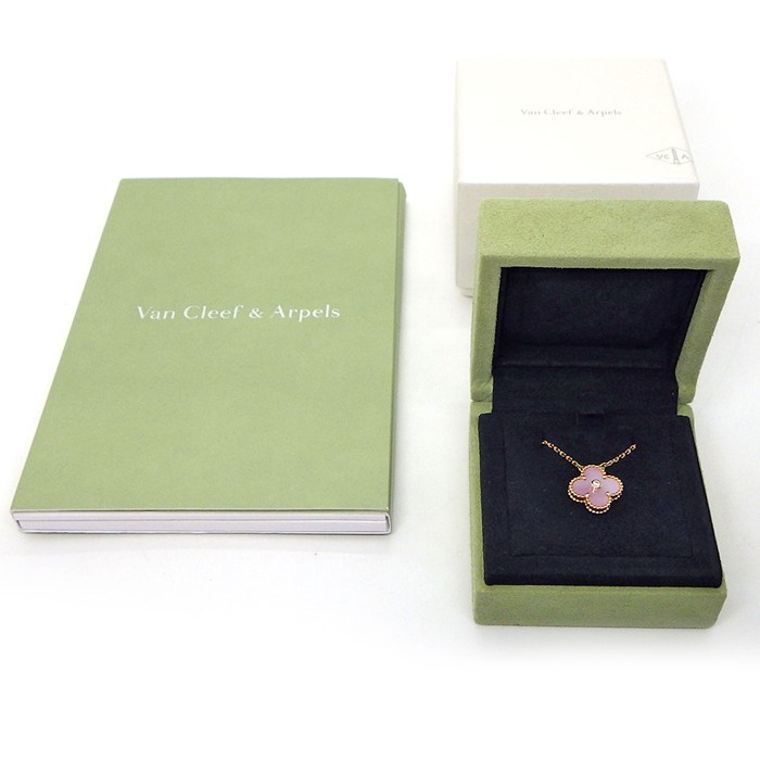 ヴァンクリーフ＆アーペル Van Cleef & Arpels ネックレス ヴィンテージアルハンブラ VCARPM0P00 2025年ホリデー限定 1ポイント ダイヤモンド ピンク シェル K18PG 【箱・保付き】