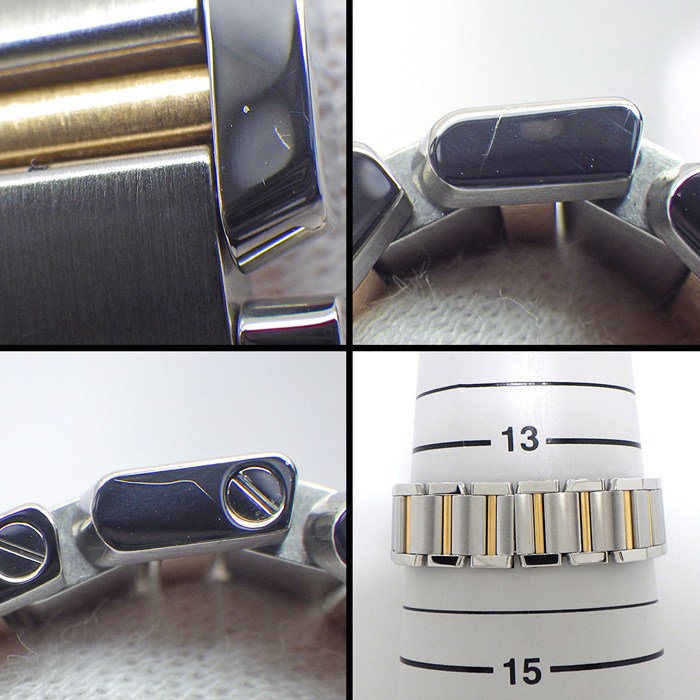 カルティエ Cartier 腕時計 タンク フランセーズ SM WE110004 11ポイント ダイヤインデックス スクエア ギョーシェ シルバー文字盤 K18PG SS クオーツアナログ 【中古】