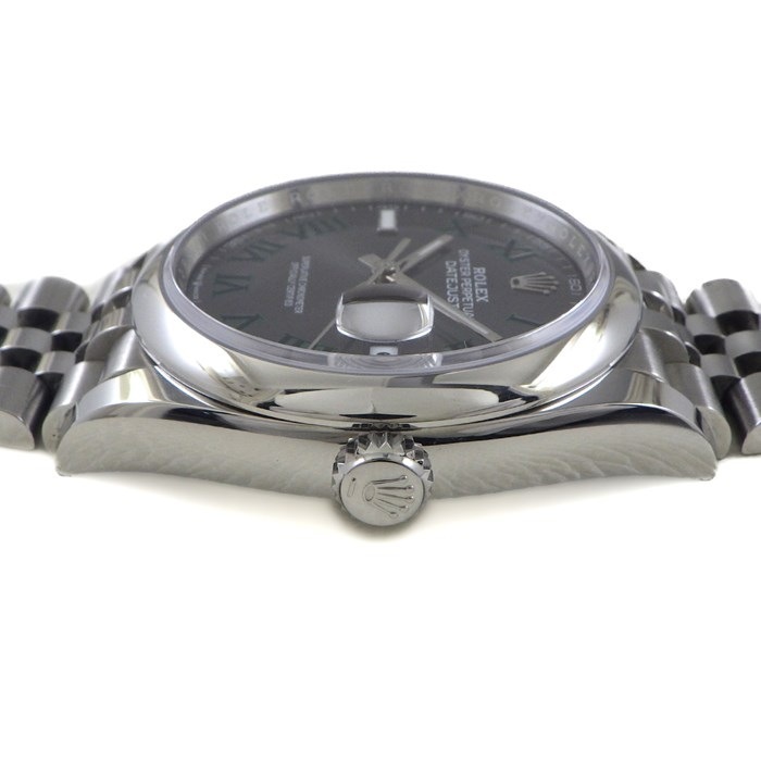 ロレックス Rolex 腕時計 オイスターパーペチュアル デイトジャスト 126200 3針 カレンダー 夜光針・インデックス ローマ数字インデックス サンレイ グレー スレート 文字盤 SS 自動巻き 【中古】