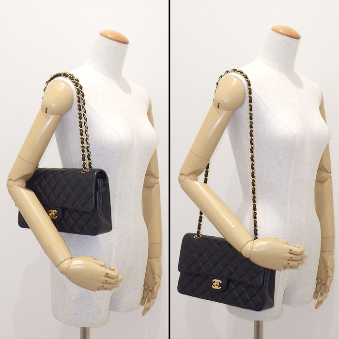 シャネル CHANEL ショルダーバッグ マトラッセ25 11.12 クラシック ハンドバッグ A01112 2014年 ブラック ボルドー ラムスキン 【中古】