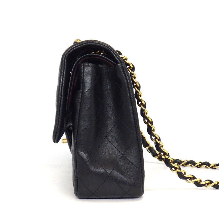 シャネル CHANEL ショルダーバッグ マトラッセ25 11.12 クラシック ハンドバッグ A01112 2014年 ブラック ボルドー ラムスキン 【中古】