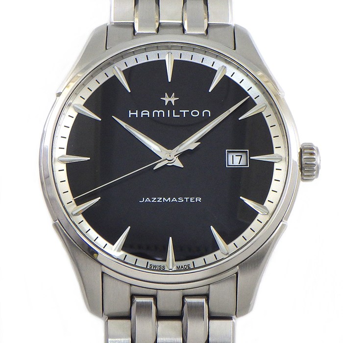 ハミルトン Hamilton 腕時計 ジャズマスター ジェント H324510/H32451131 デイト ブラック文字盤 SS クオーツアナログ 【中古】