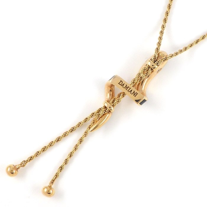 ダミアーニ DAMIANI ネックレス エデン 20073054 蛇 スネーク 2ポイント ダイヤモンド K18PG ブラック セラミック 黒 【中古】
