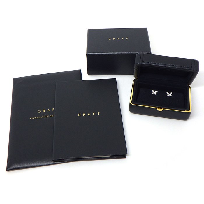 グラフ Graff GRAFF ピアス パヴェ バタフライ プティ スモール RGE1563 ダイヤモンド 計0.08ct K18WG 【箱・保付き】 【中古】
