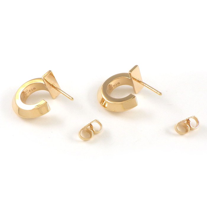 【美品】ティファニー K18WG T ワン フープ ピアス 片耳用 6625 美品】ティファニー K18WG T ワン フープ ピアス 片耳用 6625
