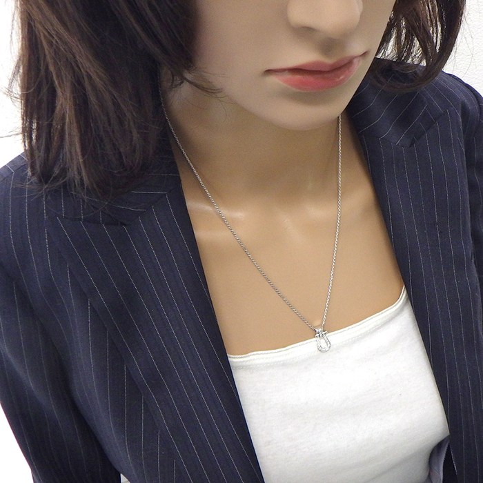 フレッド FRED ネックレス フォース10 ミディアム パヴェ ダイヤモンド K18WG 【中古】