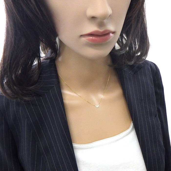 アーカー AHKAH ネックレス バタフライ VC0163010100 パヴェ ダイヤモンド 計0.06ct K18YG 【中古】
