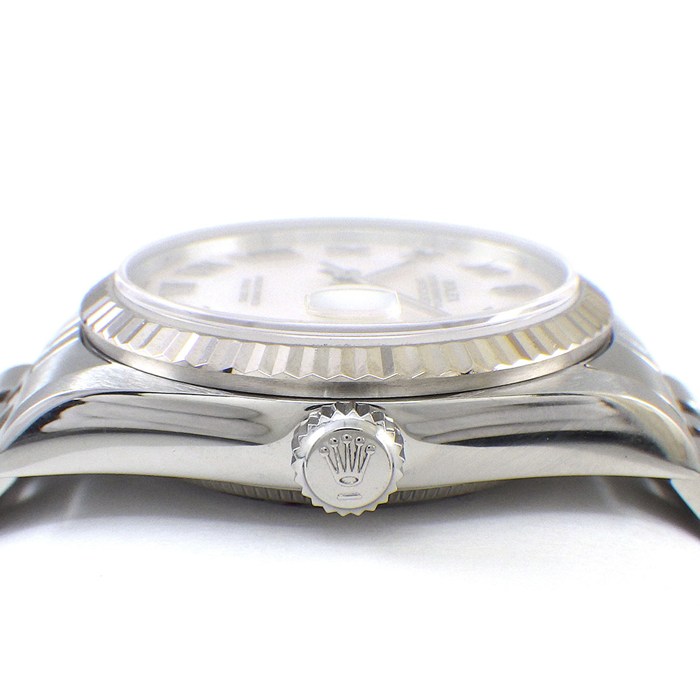 ロレックス Rolex 腕時計 デイトジャスト 78274NR Y番 2002年 ローマンインデックス ピンク マザーオブパール文字盤 フルーテッドベゼル ジュビリーブレス K18WG SS 自動巻き 【中古】