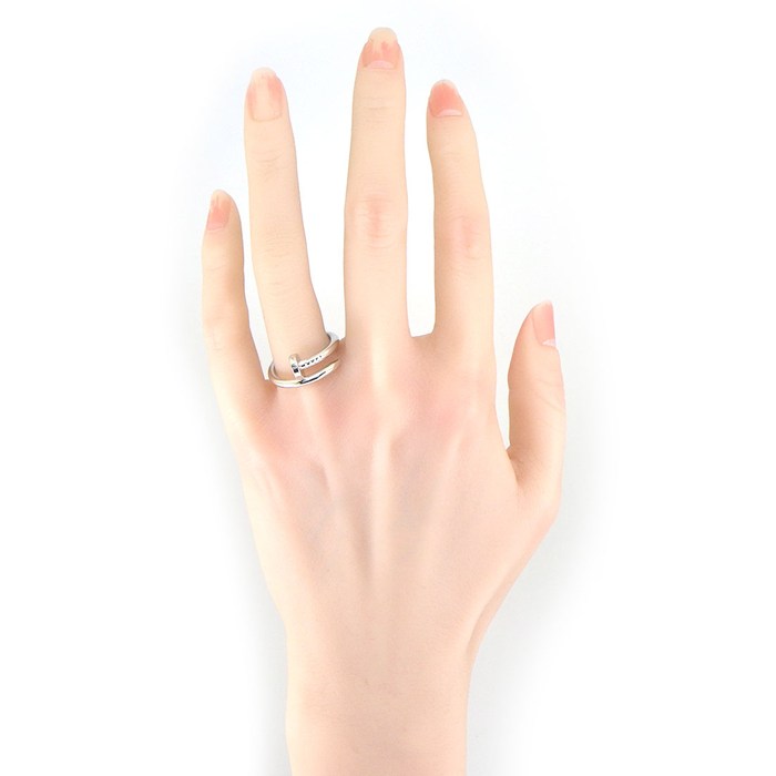  カルティエ Cartier リング ジュストアンクル クラシック B4099255 釘モチーフ K18WG 15号 / #55 【箱・保付き】 【中古】
