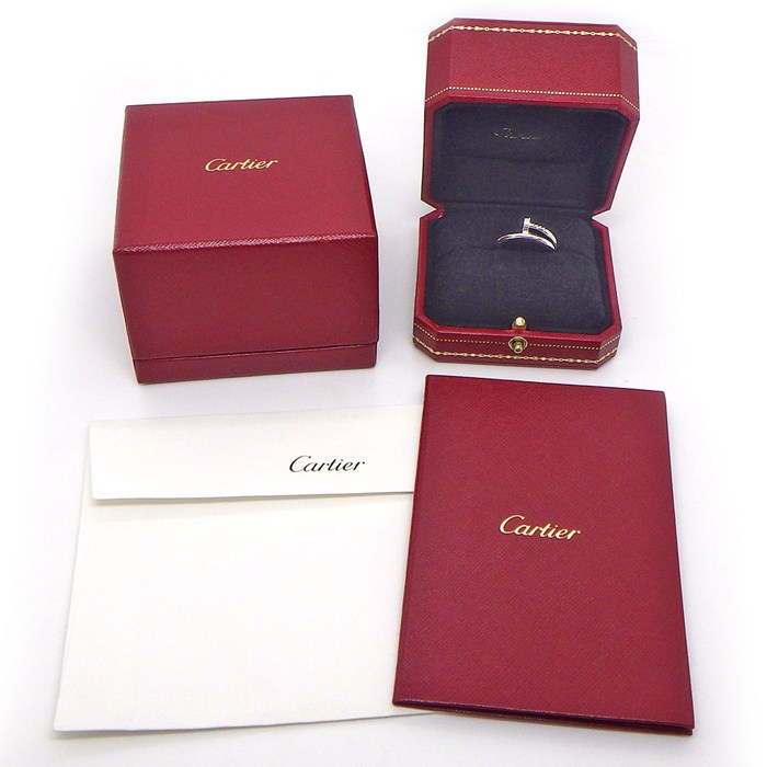  カルティエ Cartier リング ジュストアンクル クラシック B4099255 釘モチーフ K18WG 15号 / #55 【箱・保付き】 【中古】