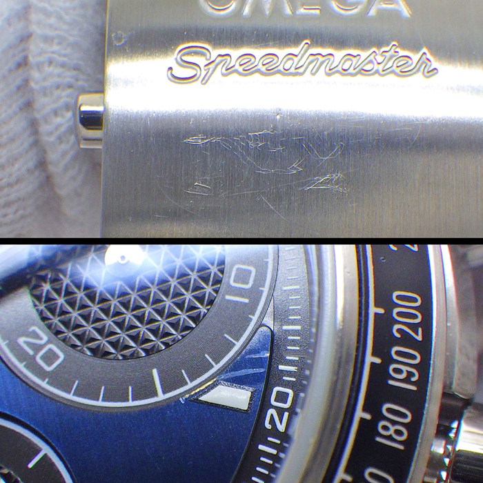 オメガ OMEGA 腕時計 スピードマスター レーシング 326.30.40.50.03.001 ブルー文字盤 デイト クロノグラフ タキメーター スモールセコンド クロノメーター 夜光針 SS 自動巻き 【中古】【OH済み】