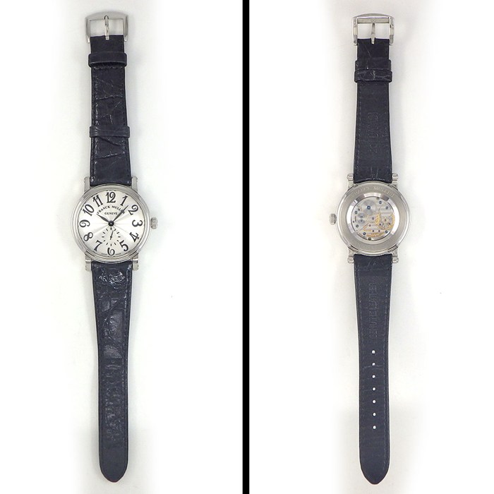 フランクミュラー FRANCK MULLER 腕時計 ラウンド ヴィンテージ 7391BS6 シルバー ギョーシェ文字盤 スモールセコンド 裏スケ レザーベルト SS 手巻き 【中古】