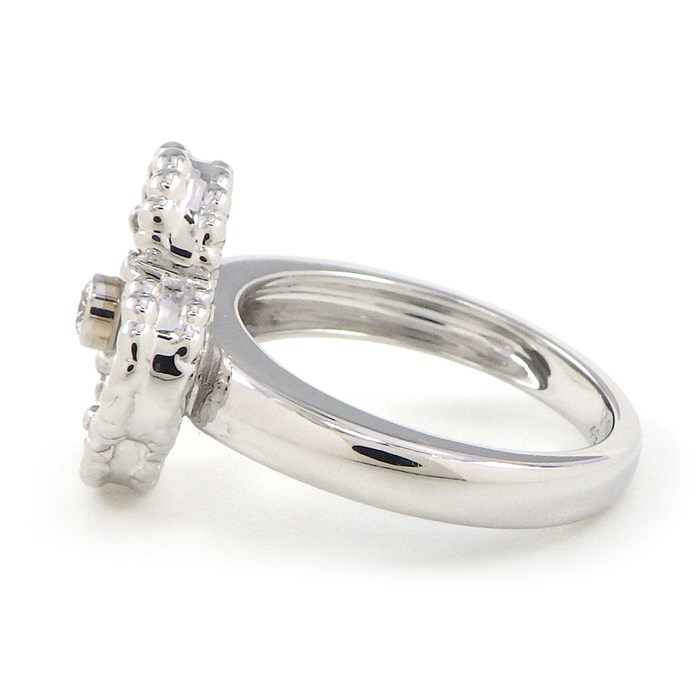 ヴァンクリーフ&アーペル Van Cleef & Arpels リング ヴィンテージ アルハンブラ VCARF48900 1ポイント ダイヤモンド 0.05ct ホワイト シェル K18WG 8.5号 / #49 【中古】