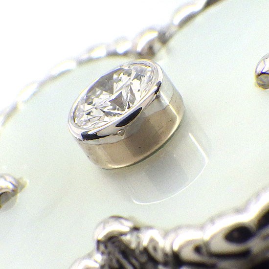 ヴァンクリーフ&アーペル Van Cleef & Arpels リング ヴィンテージ アルハンブラ VCARF48900 1ポイント ダイヤモンド 0.05ct ホワイト シェル K18WG 8.5号 / #49 【中古】