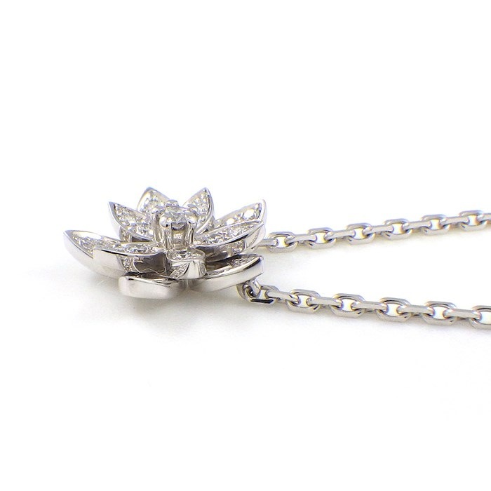 ヴァンクリーフ＆アーペル Van Cleef & Arpels ネックレス ロータス ミニモデル VCARP0ZW00 26ポイント ダイヤモンド 0.15ct K18WG 【中古】