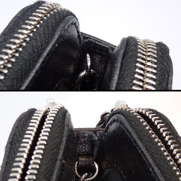 シャネル CHANEL ショルダーバッグ マトラッセ シェヴロン チェーンウォレット ブラック ソフトグレインドカーフスキン シルバー金具 【中古】