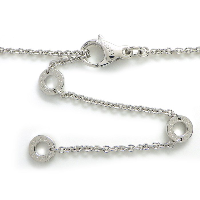 ブルガリ BVLGARI ネックレス B-zero1 ビーゼロワン エレメント スウィング ドロップ ロゴ アメジスト ブルー トパーズ K18WG 【中古】